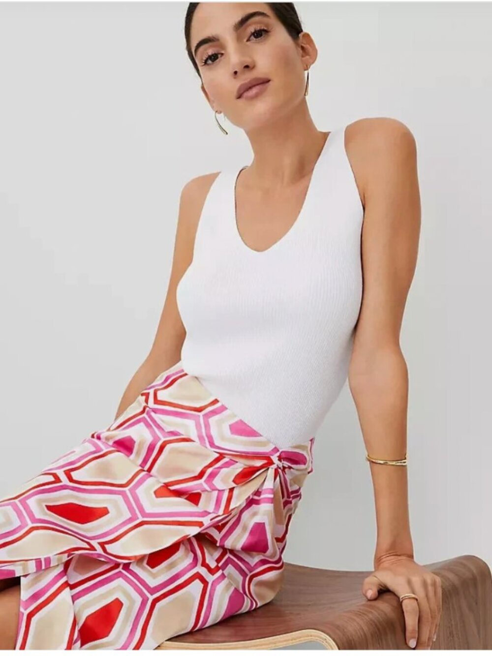 Ann Taylor Geo Knot Wrap Pencil Skirt – Size 00P – NWT